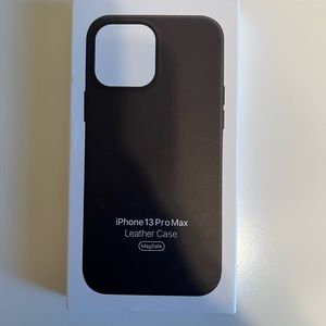 iPhone 13 Pro Max black leather case
